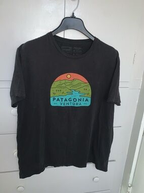 Patagonia Black Short Sleeve Tee with Colorful Ventura Graphic